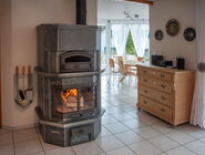 Specksteinofen in einem Wohnzimmer
